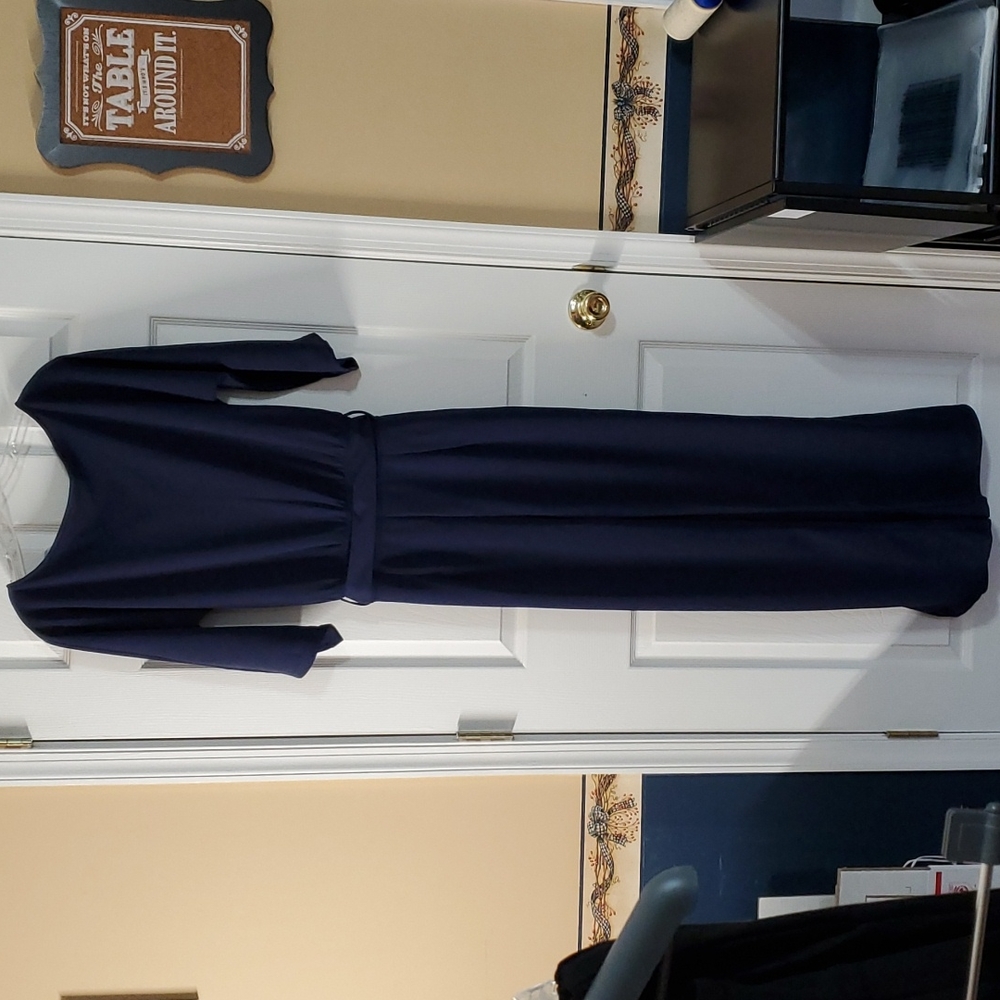 Navy Blue Medium Jumper with 3/4 sleeves and flared pant legs